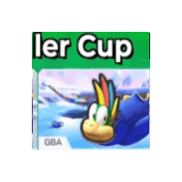a cube with a picture of a cartoon character on it that says ler cup