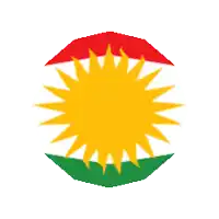 a red white and green flag with a sun in the middle