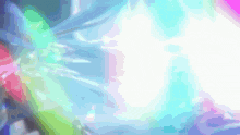 a colorful background with a white glowing object in the middle