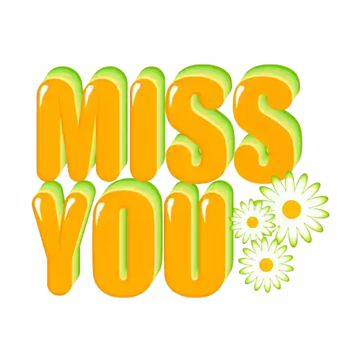 Miss You Animated Text Sticker - Miss You Animated Text Cute Stickers