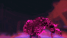 a computer generated image of a purple and blue background with a lot of pink glowing lines .