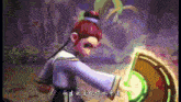 a cartoon character with chinese writing on the bottom of the screen