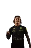 a man wearing a black shirt that says suez