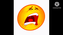 a cartoon smiley face with its mouth wide open and tears coming out of it