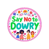 a sticker that says " say no to dowry "