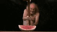 a watermelon is on fire in the dark