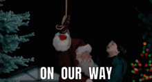 Santa Claus On Our Way GIF - Santa Claus On Our Way Flying GIFs