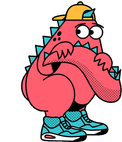 Blushing Dinosaur Hiding Behind Tail Sticker - Gerald The Jurassic Giant Cap Sneakers Stickers