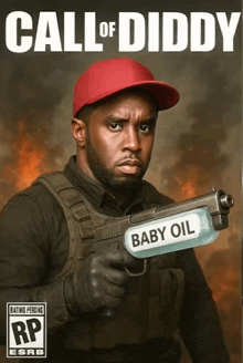 a poster for call of diddy shows a man holding a gun