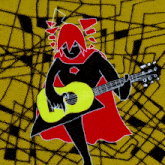 a drawing of a person playing a guitar