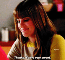 Glee Rachel Berry GIF - Glee Rachel Berry Thanks Youre Very Sweet GIFs