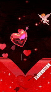 a poster that says starmaker suki with hearts and cupid