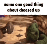 Name One Good Thing About Cheesed Up Turtle GIF - Name One Good Thing About Cheesed Up Turtle Thinking GIFs