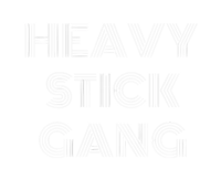 the word heavy stick gang is written in black and white
