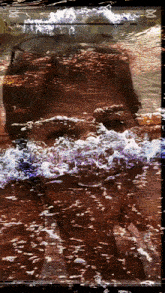 a blurry picture of a person in the water with the time of 1:38