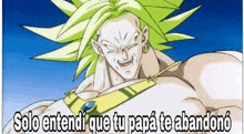 a picture of a cartoon character from dragon ball z with a caption .