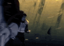 a storm trooper is flying through the air in a video game scene .