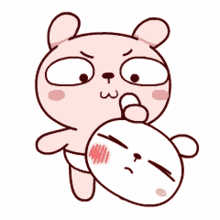 cute rabbit emoji beating angry mad pissed off