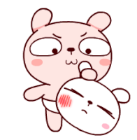 Cute Rabbit Emoji Beating Sticker - Cute Rabbit Emoji Beating Angry Stickers
