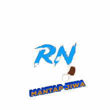 a logo for rn mantap jiwa with a cup of coffee on it