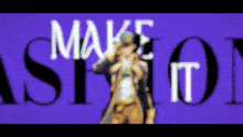 a purple background with the words make it written on it