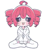 a drawing of a girl with red hair and a white shirt