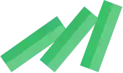 a green ribbon with the letter m on it