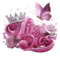 a butterfly is flying over the words hija de dios