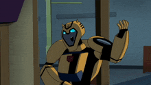 a cartoon of a robot with a blue eye