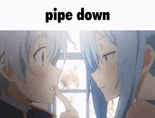Pipe Down Anime GIF - Pipe Down Anime Kiss GIFs
