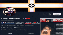 a screenshot of a person 's twitter page with a live reaction sticker