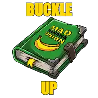 a green book that says mad banana union