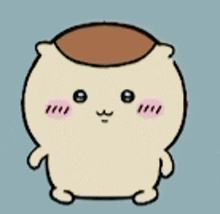 a cartoon hamster with a brown hat is holding a can of soda .