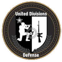 a united divisions of defense logo with a shield
