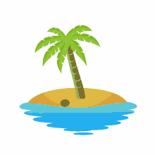 desert island joypixels palm tree vacation summer