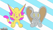 a cartoon drawing of a cat and a rabbit with the url imgflip.com
