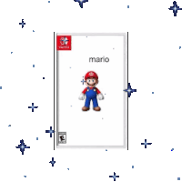 a cartoon of mario on a nintendo switch box