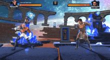 captain britain and galactus are playing a video game against each other