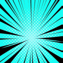 a blue background with black and white lines and dots in the style of a comic book .