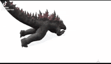 a 3d rendering of a monster with pink spikes on its back