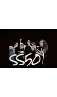 a group of people standing next to each other with the word ss501 written in white