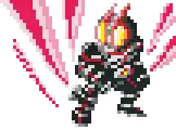 a pixel art of a robot with a red lightning bolt coming out of his chest .