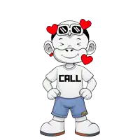 a cartoon character wearing sunglasses and a shirt that says call