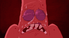 a close up of a cartoon character 's face with tears coming out of his eyes .