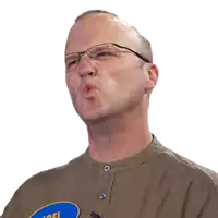 a man wearing glasses and a shirt with a blue patch that says nfl