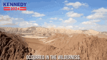 a poster for kennedy 2024 shows a desert scene