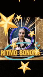 a picture of a woman in a circle with the words ritmo sonora on the bottom