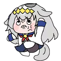 a pixel art drawing of a girl with a crown on her head and a pony tail .