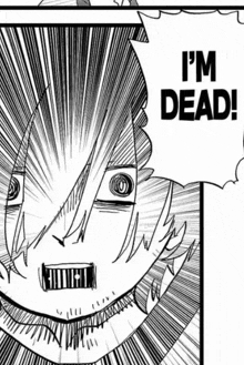 a black and white drawing of a person screaming i 'm dead .