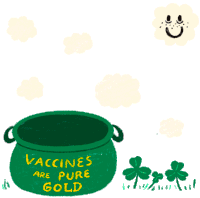 Vaccines Are Pure Gold Rainbow Sticker - Vaccines Are Pure Gold Rainbow Cloud Stickers